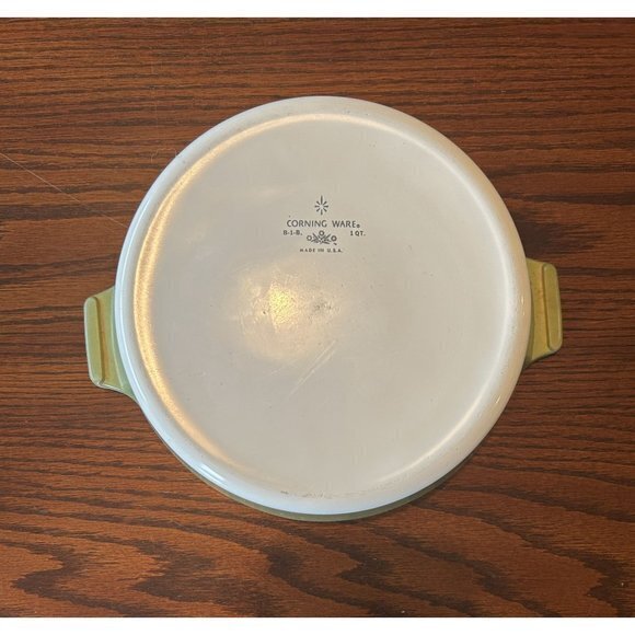 Corning Ware Avocado Green Round B-1-B. 1 quart Casserole USA - Picture 3 of 4
